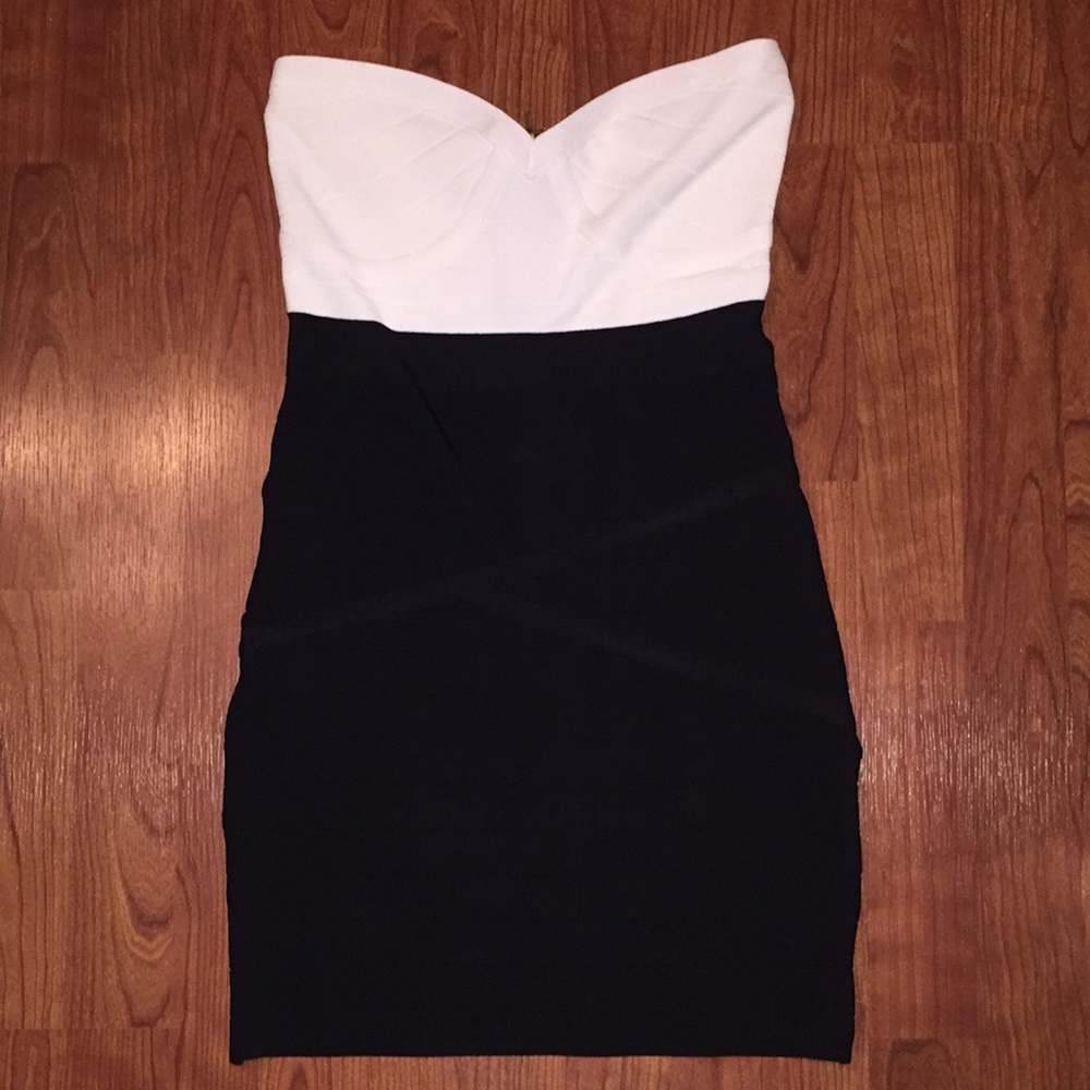 Bebe strapless bandage dress